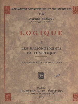 cover image of Logique (2). Les raisonnements, la logistique